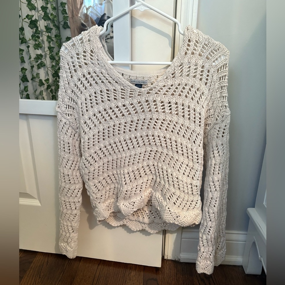 American Eagle Boho Crochet Sweater - Picture 1 of 4